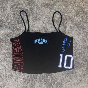 Graphic crop top tank